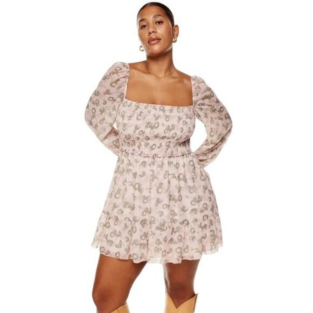 Wilfred x Aritzia -Tempest Smocked Mini Dress Sz M